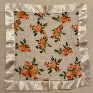 Little Unicorn Cotton Muslin Security Blanket Lovey Watercolor Roses Pattern